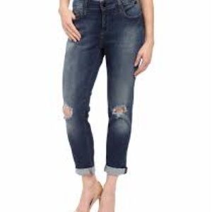Mavi Gold Women's Distressed Blue Skinny Ankle Jeans Sz 28